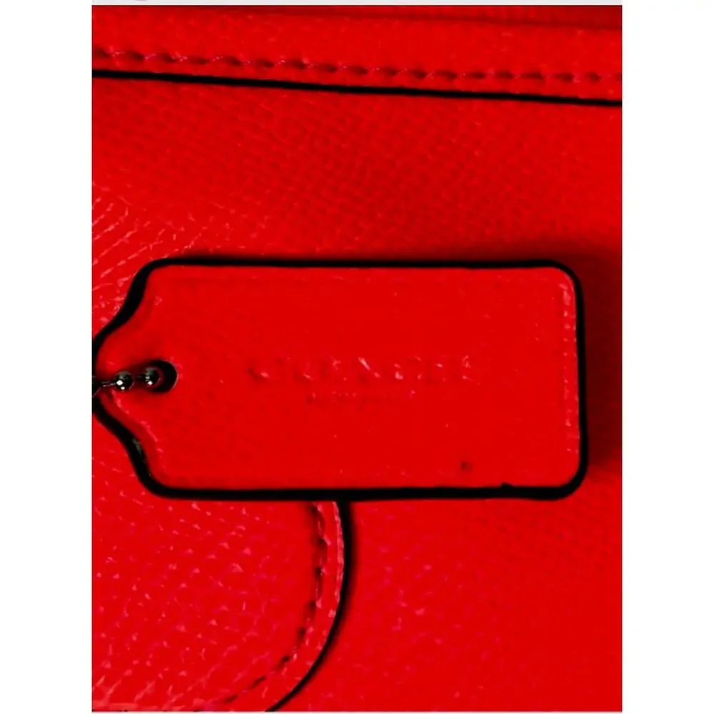 🌟 EUC Coach Crossgrain Leather Mini Bennett Satchel in Neon Orange - Picture 15 of 16